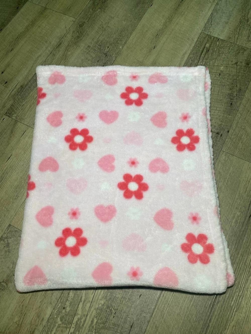 Baby Starters Pink Flower Heart Soft Baby Blanket 30 x 36 in